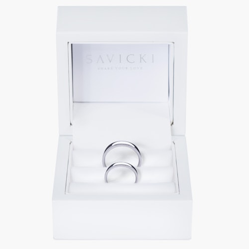 Obrączki ślubne: białe złoto, półokrągłe, 6 mm